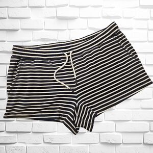 Vineyard Vines Stripe Shorts Elastic Drawstring Waist Navy Blue White Large